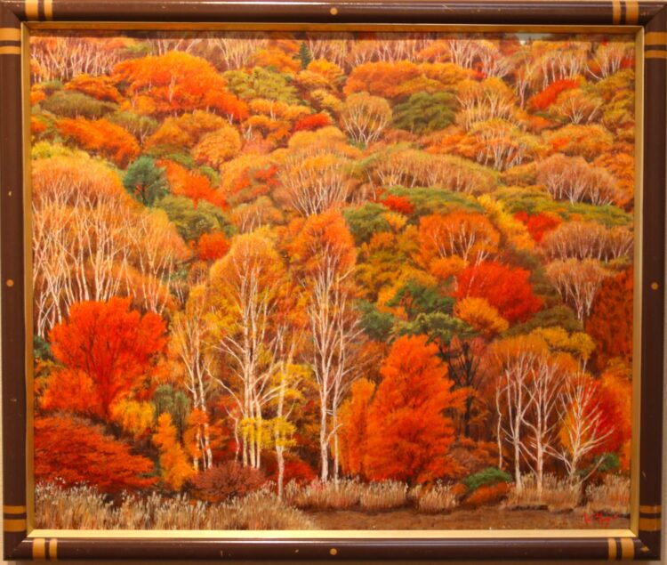 絵画 油絵 赤城自然園 ミニ美 油彩 