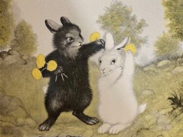 【石川知恵子の2月の絵本】 
『しろいうさぎとくろいうさぎ』（ 福音書書店）